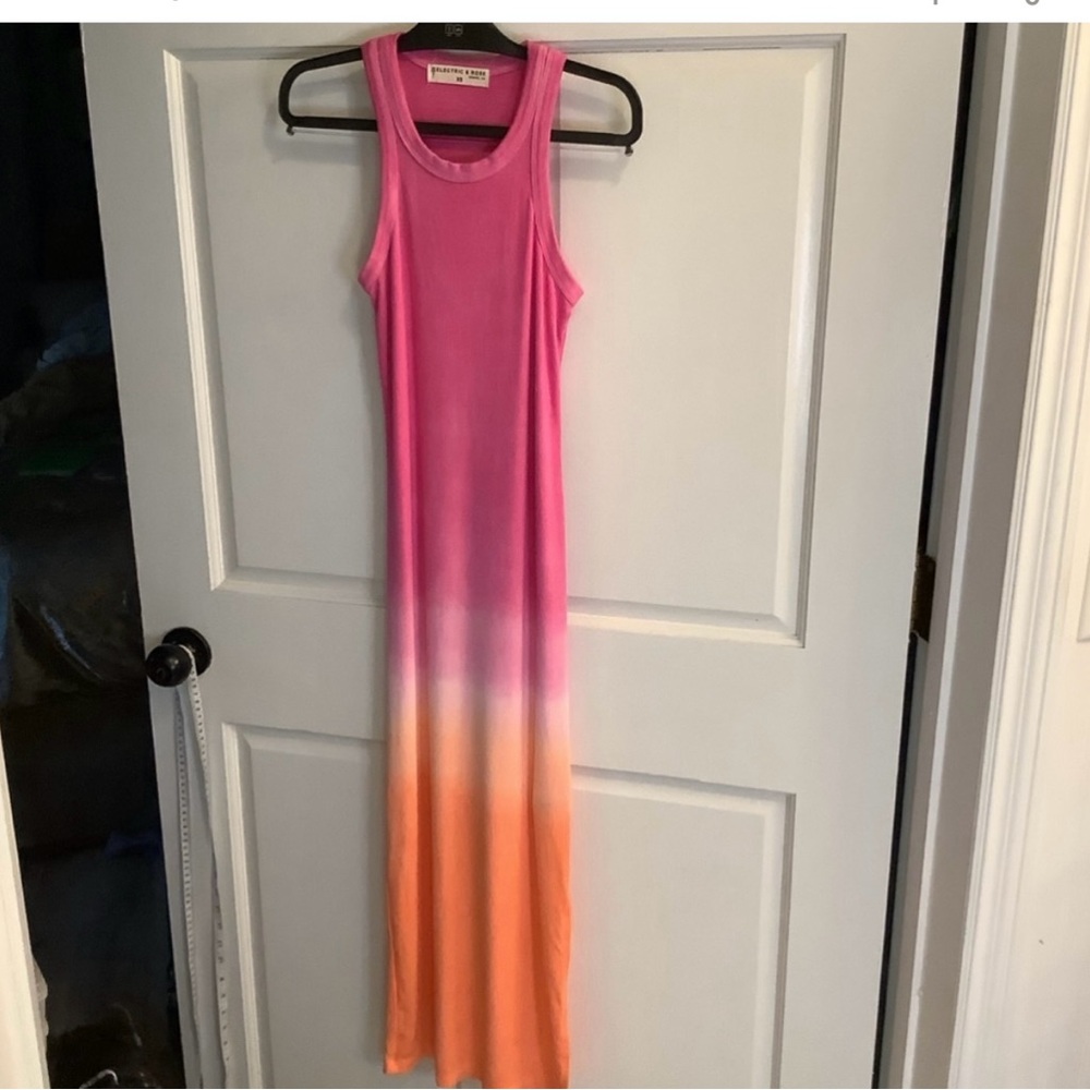 Electric & Rose Pink and Orange Halter Sundress